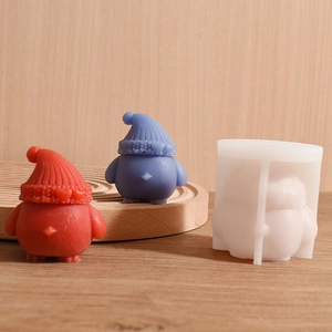 Stampo in silicone per candele pinguino fai-da-te con trama a maglia dettagliata