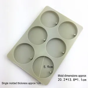 6-cavity round silicone mold for DIY aromatherapy wax tablets and handmade soap crafts