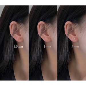 Detailed comparison of 2.5mm, 3mm and 4mm classic silver ball stud earrings for women