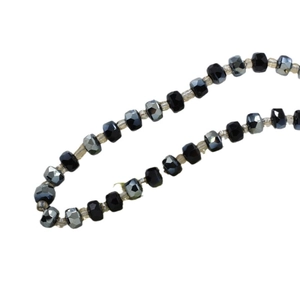 6mm faceted black and dark grey crystal glass beads for jewelry and phone chains