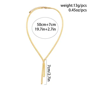Größentabelle für goldene Schlangenkette mit 50cm Länge und verstellbarem Verschluss