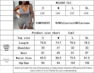 Guida alle taglie per tutina senza maniche scollo a U con peso tessuto e misure in centimetri