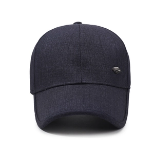 Casquette de baseball texturée bleu foncé pour hommes avec boucle en métal élégante