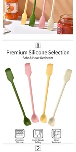 Espátula doble de silicona resistente al calor de -40°C a +230°C para cocina y repostería