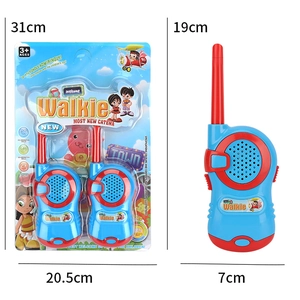 Set of 2 colorful walkie talkie toys for children interactive games in retail packaging