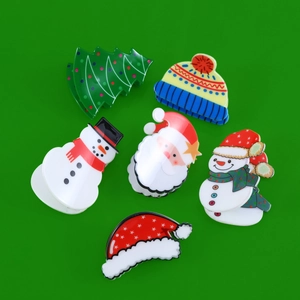 Christmas Hair Claw Clips Acetate Cute Santa Snowman Xmas Tree Hat Pattern Festive Hair Accessories For Women Girls