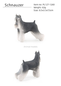 Detailed side and back view of a realistic Schnauzer dog model with fine fur texture