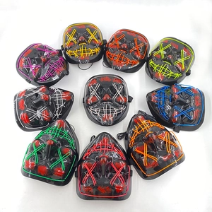 LED Halloween mask set with 10 different glowing light colors for party costumes