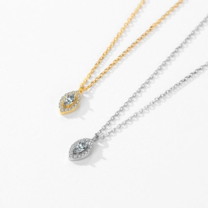 Elegant S925 sterling silver evil eye necklaces in gold and silver with sparkling crystals