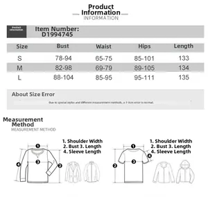 Detailed size guide table for off-shoulder bodycon dress with S, M, and L measurements
