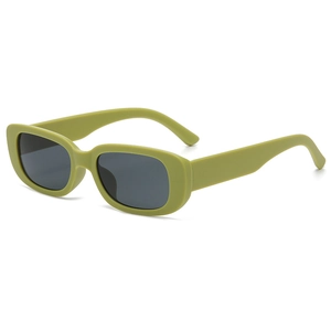 Trendy avocado green cat-eye sunglasses with dark lenses for street style and daily wear