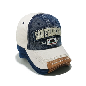 Vintage San Francisco baseball cap with California bear patch and suede brim detail