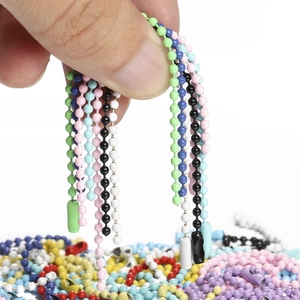 Colorful 12cm metal ball chain necklace for DIY crafts and jewelry making accessories