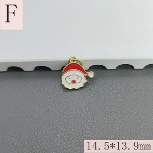 Roter und weißer Weihnachtsmann Emaille Anhänger für Weihnachts-DIY-Schmuck 14,5*13,9mm