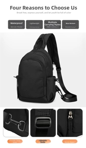 Waterdichte nylon sling bag casual crossbody borsttas lichtgewicht dagrugzak voor heren dames