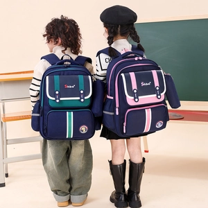 British style ergonomic primary school backpacks with navy green and pink color options