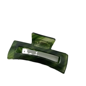 Elegant green marble pattern acetate hair claw clip for women stylish hair styling