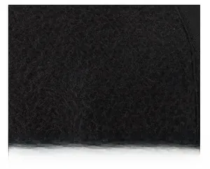 Close-up of the thick wool fabric texture and stitching on the men winter baseball cap