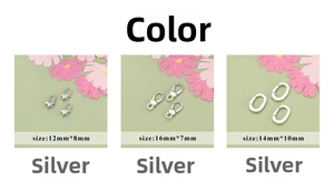 Detailed view of silver 18k plated lobster clasps and jump rings for DIY jewelry making