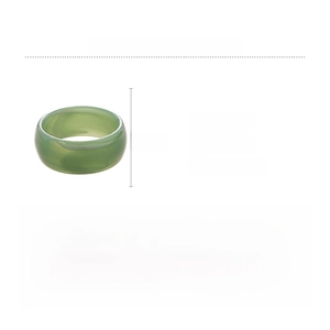 Detail view of green acrylic resin bangle with stripe pattern and 8.1cm dimension