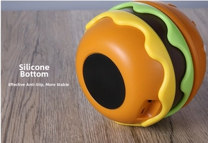 Detail of the non-slip silicone base and USB charging port on the burger lamp