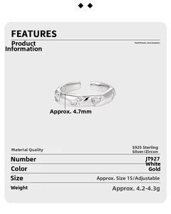 Macro detail of S925 sterling silver ring with cubic zirconia and irregular textured band