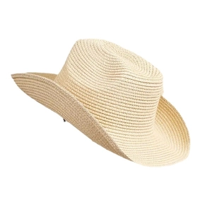 Handwoven straw cowboy hat for men with a wide brim for summer sun protection and hiking