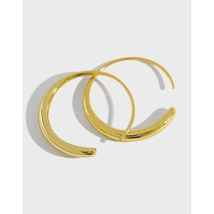 Minimalist Geometric O-Shape Hoop Earrings 925 Sterling Silver High Polished Chic Style Jewelry For Women