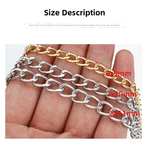 Detailed size comparison of gold and silver flat Cuban link chains for DIY jewelry making
