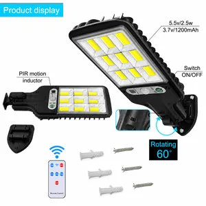 Solar Motion Sensor Outdoor Light Waterproof PIR Induction Wall Lamp For Garden Street Garage Security Lighting ABS Plastic Remote Control