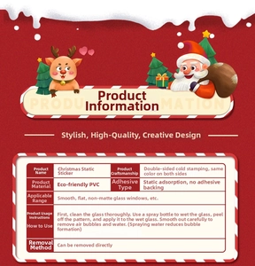 Detailed specs of double-sided PVC Christmas window clings with static adsorption