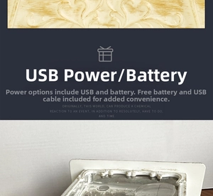 Detail of USB and battery dual power options for the retro Christmas crystal ball lamp