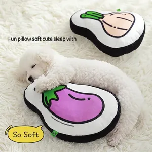 Cuscino Per Animali Peluche Forma Verdura Frutta Morbido Cotone PP Supporto Collo Giocattolo Cani Gatti Lavabile Cartone Animato Sonno