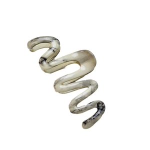 Elegant wave-shaped hair claw clip with black and grey marble texture for women