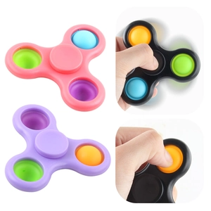 3-sided pop fidget spinner toy with colorful silicone bubbles and durable ABS frame