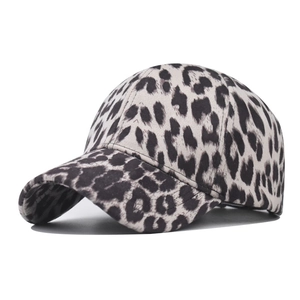 Cappellino da baseball classico in cotone con stampa leopardata e visiera curva unisex