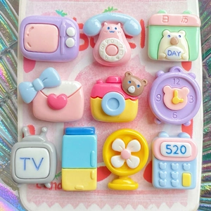 Cartoon Resin Charms Miniature Home Appliances For DIY Phone Case Hair Clip Decoration Cute Flatback Craft Accessories