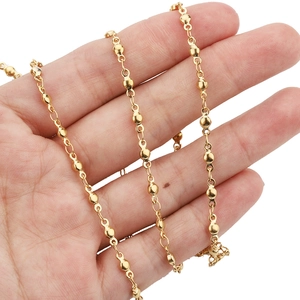 Handheld 18k gold-plated stainless steel bead chain for DIY necklaces and bracelets