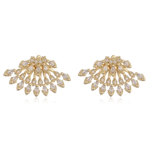 Orecchini a farfalla placcati oro 18K con zirconi a marquise e tondi scintillanti