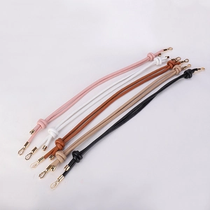 Adjustable PU Leather Shoulder Bag Strap Knot Design Replacement Crossbody Belt Gold Metal Buckle DIY Accessories Women