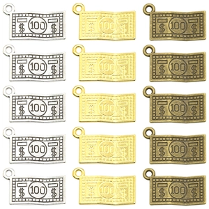 100 US Dollar Bill Pendants Zinc Alloy Money Charms For DIY Jewelry Necklace Bracelet Making Vintage Accessories