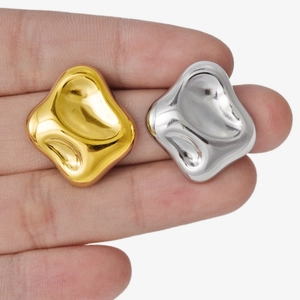 Minimalist irregular geometric 304 stainless steel stud earrings in gold and silver
