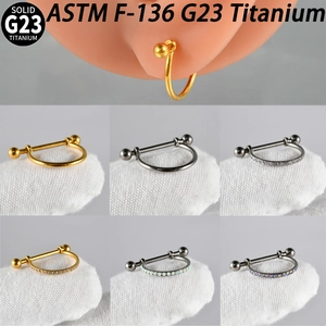 Detail of G23 titanium body piercing rings with opal and zircon in various finishes