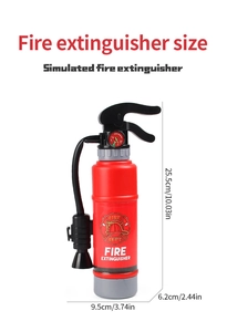 Detailed dimensions of the red firefighter role play simulated toy fire extinguisher