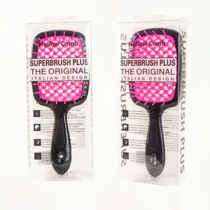 Portable frosted egg-shaped hairbrush with honeycomb vents and pink bristles