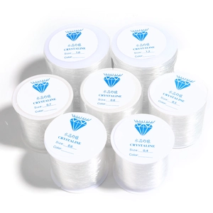 Clear elastic crystal strings for DIY jewelry in multiple sizes from 0.4mm to 1.2mm