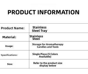 Detailed product specifications table for stainless steel decorative oval metal storage tray