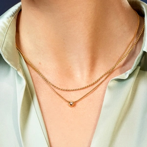 Round Pendant Necklace 18K Gold Plated Stainless Steel With Zircon Minimalist Elegant INS Style Gift For Women