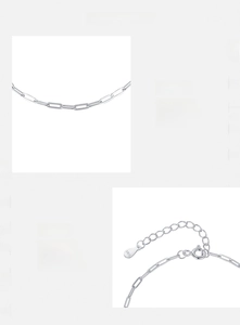 Detailed view of 925 sterling silver chain links and clasp with S925 hallmark stamp