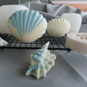 Siliconen mallen voor DIY schelp- en zeeslakkaarsen met een oceanisch thema